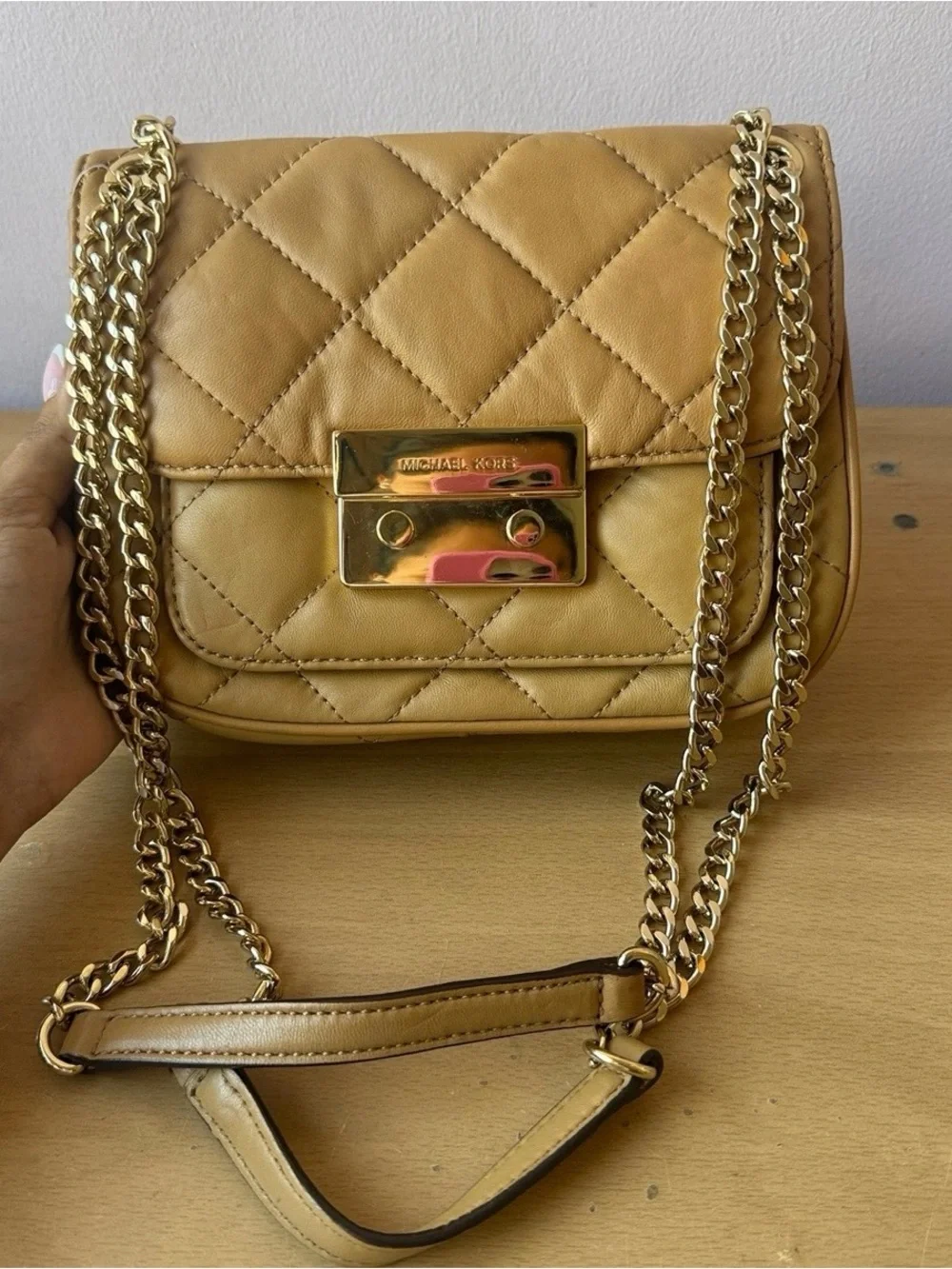 Brand New Michael Kors Quilted Tan Crossbody Bag
